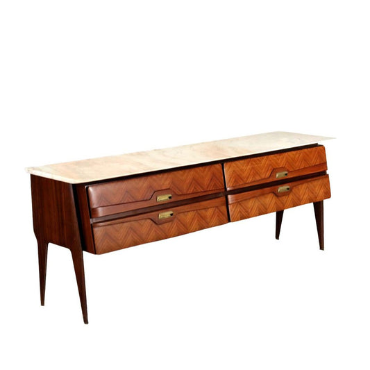 Dresser in Rosewood Veneer with Marble Top, 1950s or 1960s