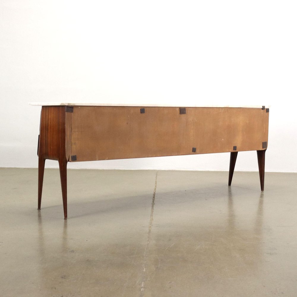 Dresser in Rosewood Veneer with Marble Top, 1950s or 1960s