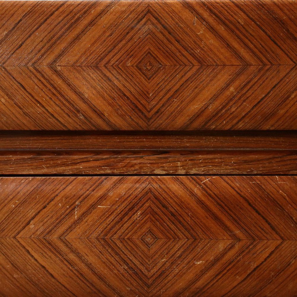 Dresser in Veneered Wood with Mirror, Italy, Mid-20th Century