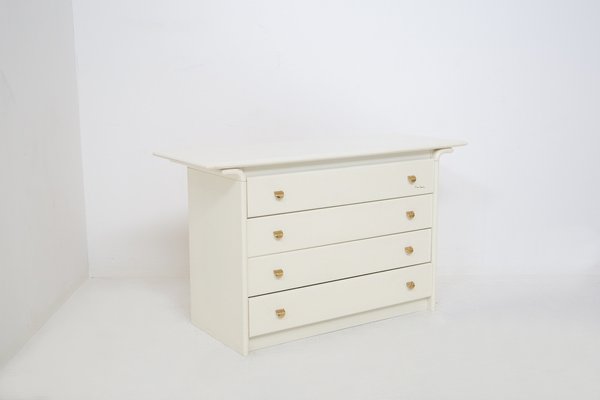 Dresser in White Lacquered Wood by Pierre Cardin With Original Signature-RCE-1189062