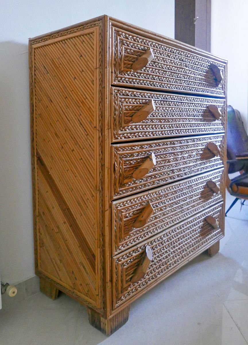 Dresser in Woven Bamboo, 1960s