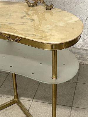 Dressing Table in Brass and Marble, 1940s-JHL-1821035