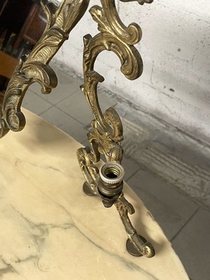 Dressing Table in Brass and Marble, 1940s-JHL-1821035