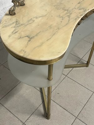 Dressing Table in Brass and Marble, 1940s-JHL-1821035