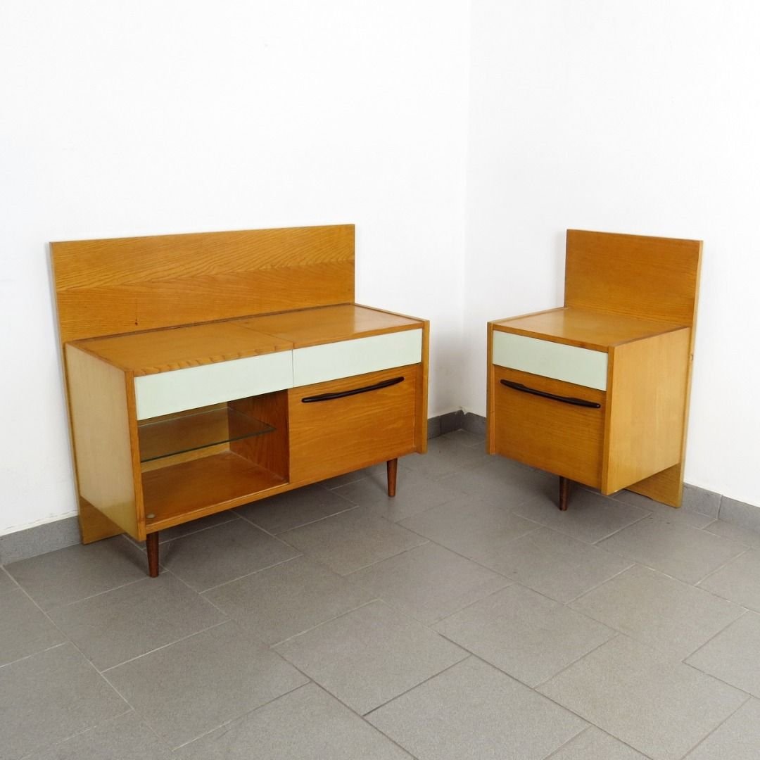 Dressing Table & Nightstand Set from UP Závody, 1960s, Set of 2