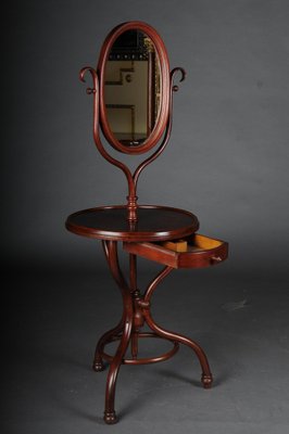 Dressing Table with Standing Mirror in Beech from Thonet, 1900s-FLW-1402147