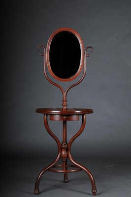 Dressing Table with Standing Mirror in Beech from Thonet, 1900s-FLW-1402147