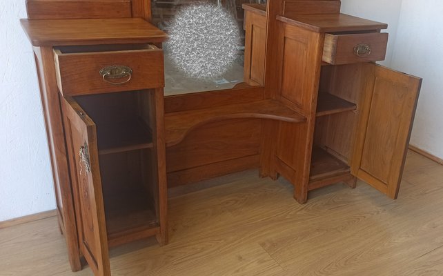 Dressing Table with Triple Mirror, 1950s-ZEF-1724948