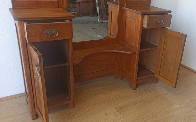 Dressing Table with Triple Mirror, 1950s-ZEF-1724948