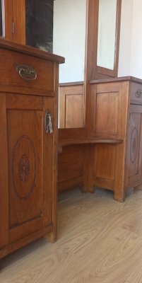 Dressing Table with Triple Mirror, 1950s-ZEF-1724948