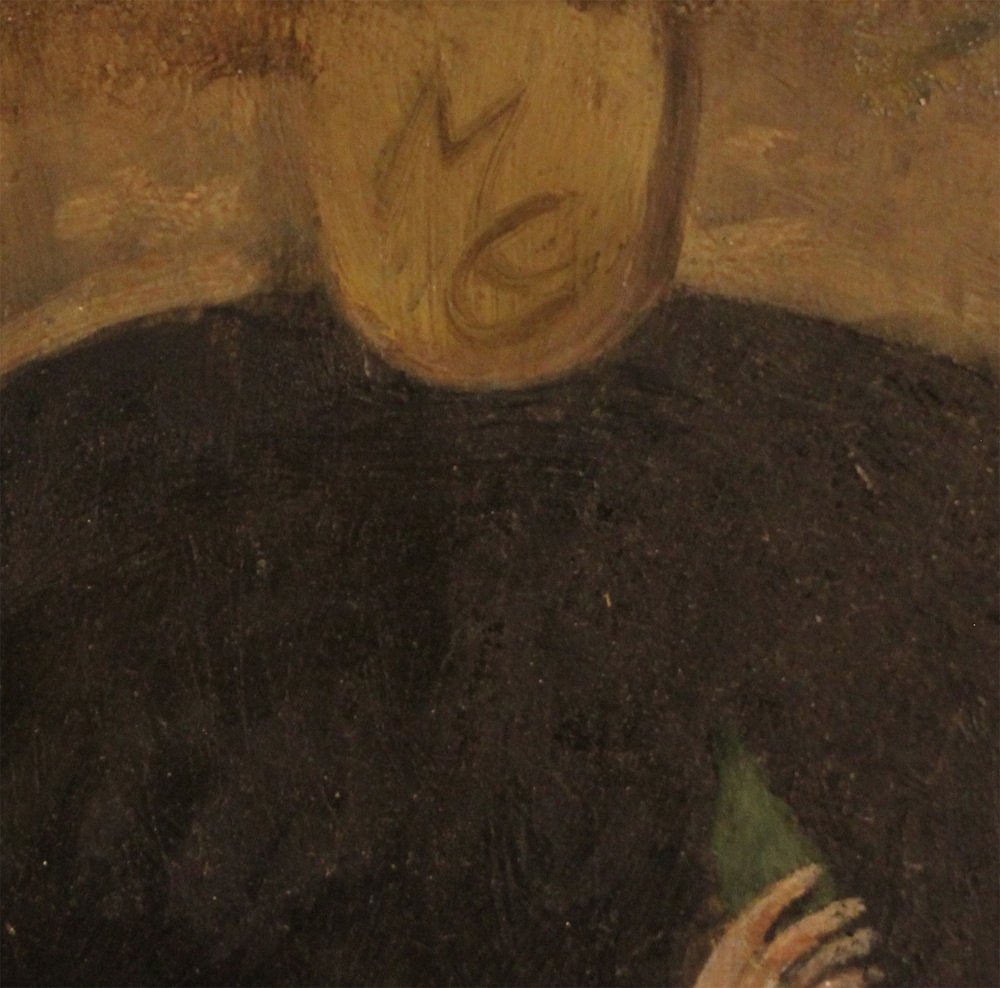 Drinking Men, 1970, Oil on Board, Framed