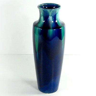 Drip Glazed Cobalt Ceramic Vase from Mons, 1920s-GIW-1793668