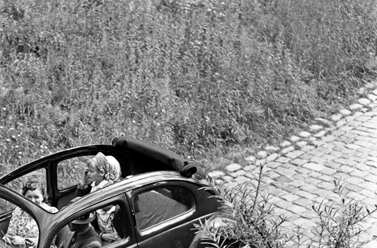 Driving Through Mountains in the Volkswagen Beetle, Germany, 1939, Printed 2021