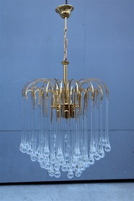 Drop Chandelier with Gilt Frame from Venini, Italy, 1970s-EH-945077