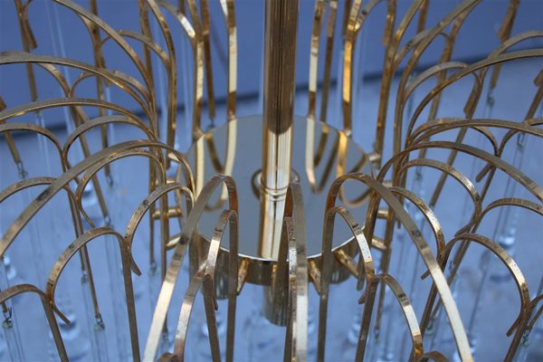 Drop Chandelier with Gilt Frame from Venini, Italy, 1970s-EH-945077