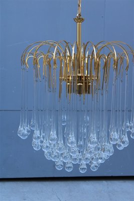 Drop Chandelier with Gilt Frame from Venini, Italy, 1970s-EH-945077