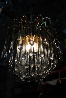 Drop Chandelier with Gilt Frame from Venini, Italy, 1970s-EH-945077