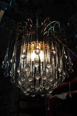 Drop Chandelier with Gilt Frame from Venini, Italy, 1970s-EH-945077