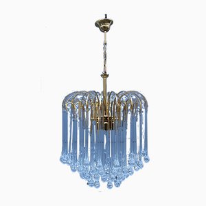 Drop Chandelier with Gilt Frame from Venini, Italy, 1970s-EH-945077