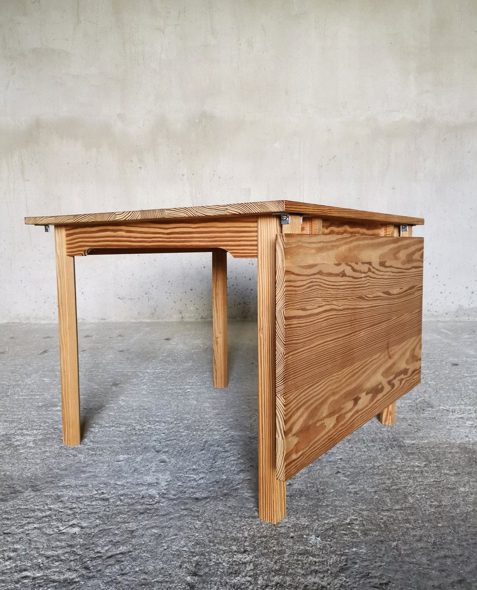 Drop Leaf Oregon Pine Desk Journeyman Piece by Hans J. Wegner, Denmark, 1960s