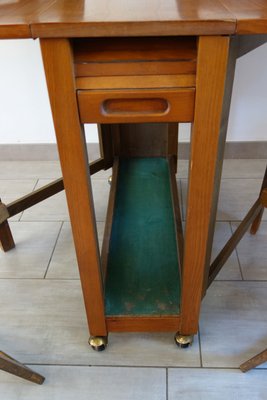 Drop-Leaf Table and Folding Chairs, 1960s, Set of 5-XTZ-2027918