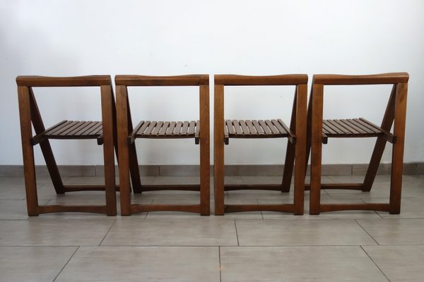 Drop-Leaf Table and Folding Chairs, 1960s, Set of 5-XTZ-2027918