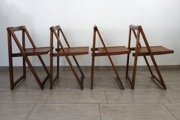 Drop-Leaf Table and Folding Chairs, 1960s, Set of 5-XTZ-2027918