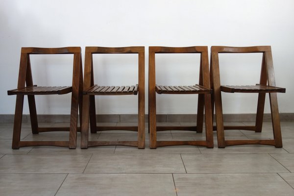 Drop-Leaf Table and Folding Chairs, 1960s, Set of 5-XTZ-2027918