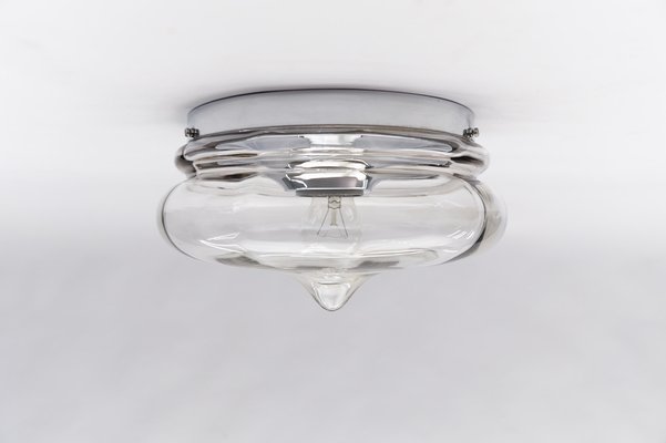 Drop-Shaped Smoked Glass Flush Mount, Germany, 1960s-KQB-1816714