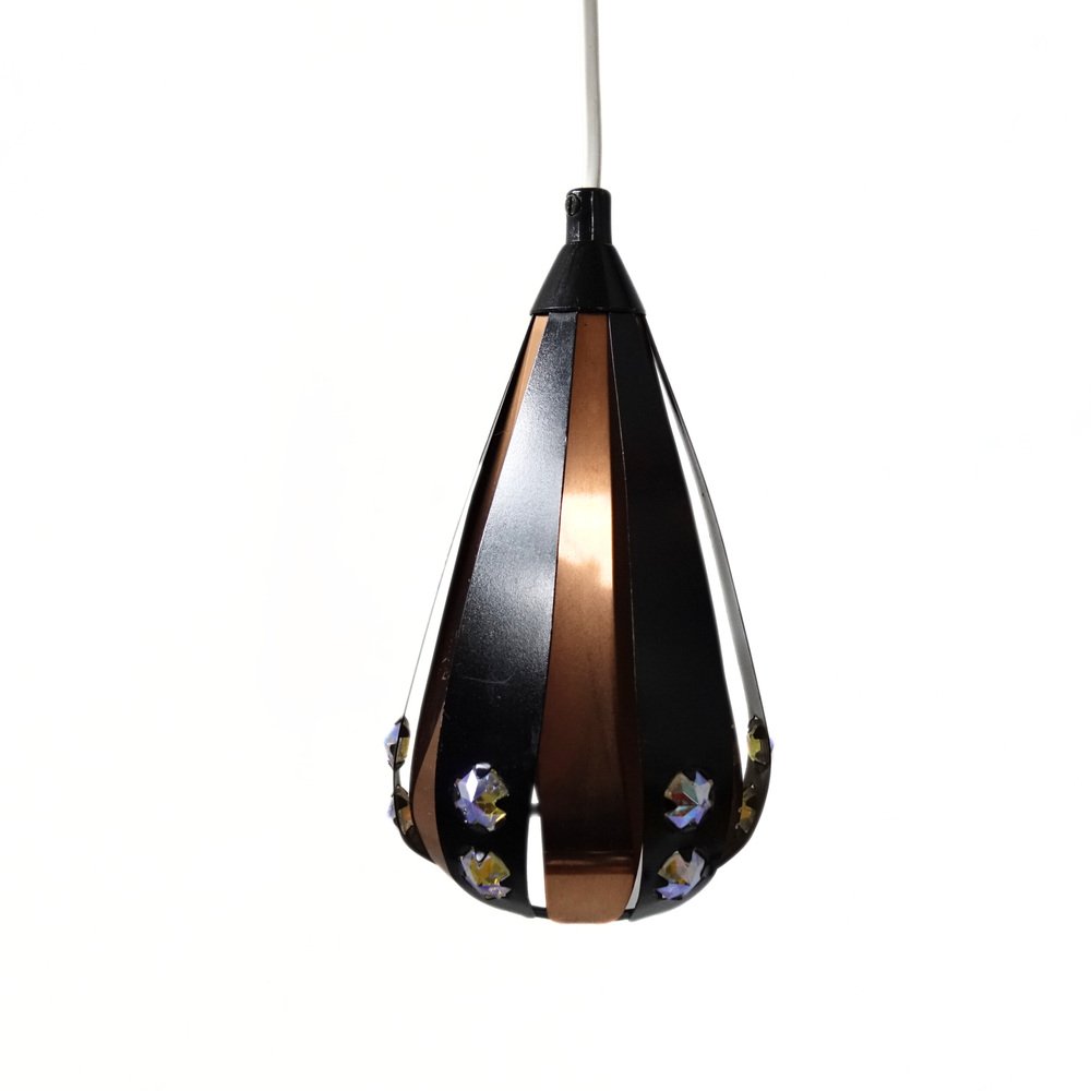 Droplet Pendant Lights in Copper by Werner Schou for Coronell Electrical Denmark, 1960s, Set of 3