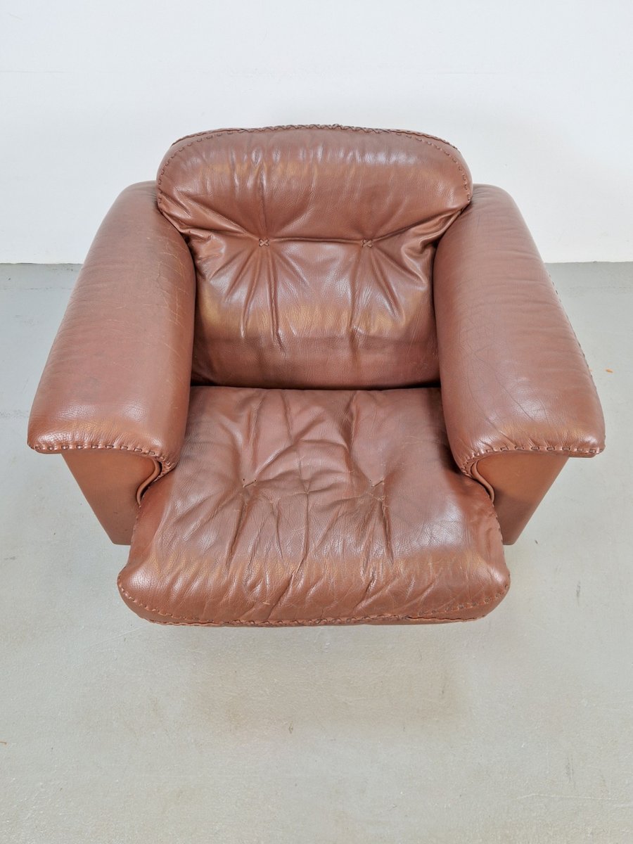 DS 101 Adjustable Brown Leather Armchairs from de Sede, 1970s, Set of 2