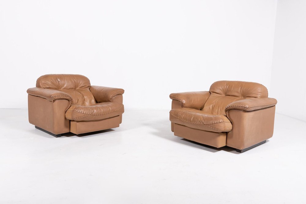 Ds 101 Brown Leather Lounge Chairs from de Sede, 1970s