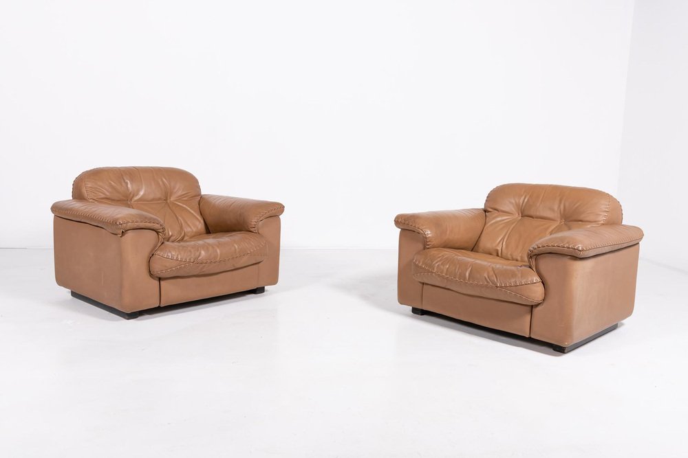 Ds 101 Brown Leather Lounge Chairs from de Sede, 1970s