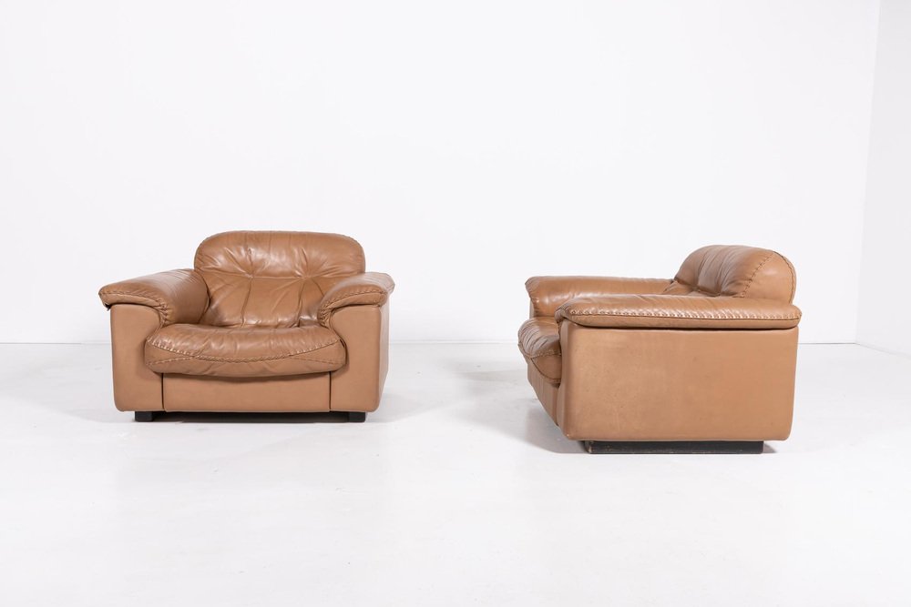 Ds 101 Brown Leather Lounge Chairs from de Sede, 1970s