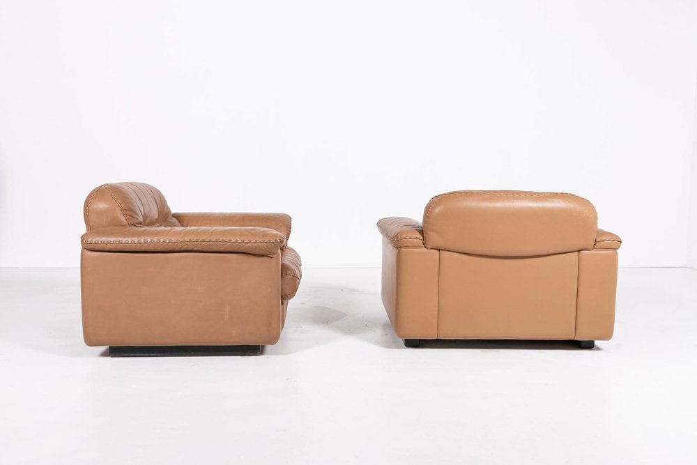 Ds 101 Brown Leather Lounge Chairs from de Sede, 1970s