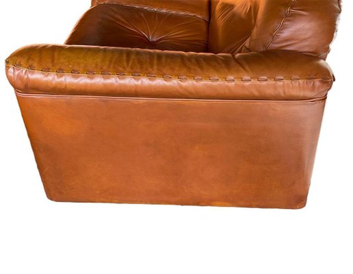 DS-101 Cognac Leather Sofas, Armchair and Ottoman from De Sede, 1970s, Set of 4-UCH-1450546