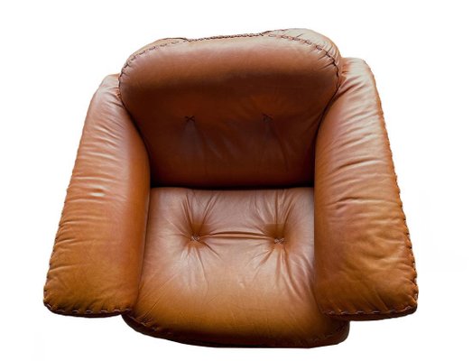 DS-101 Cognac Leather Sofas, Armchair and Ottoman from De Sede, 1970s, Set of 4-UCH-1450546