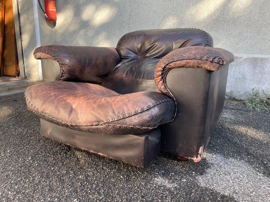 DS 101 Reclining Lounge Chair in Leather from de Sede, 1960s-EBQ-1786279