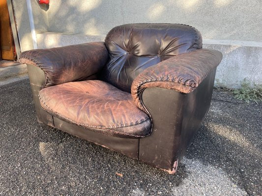 DS 101 Reclining Lounge Chair in Leather from de Sede, 1960s-EBQ-1786279