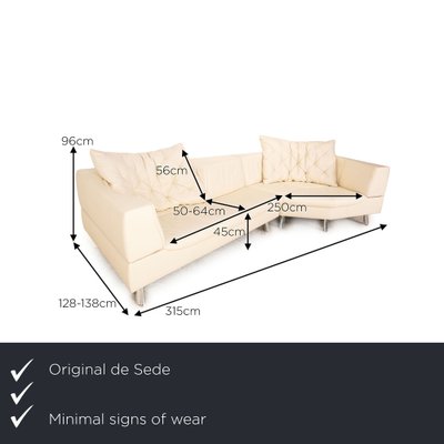 DS 104 Corner Sofa in Cream Leather from de Sede-RQW-1748435