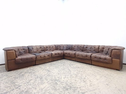 DS 11 Corner Modular Sofa in Brown Leather from de Sede, 1960s, Set of 7-BVM-1765127