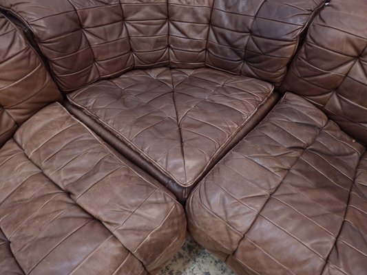 DS 11 Corner Modular Sofa in Brown Leather from de Sede, 1960s, Set of 7-BVM-1765127