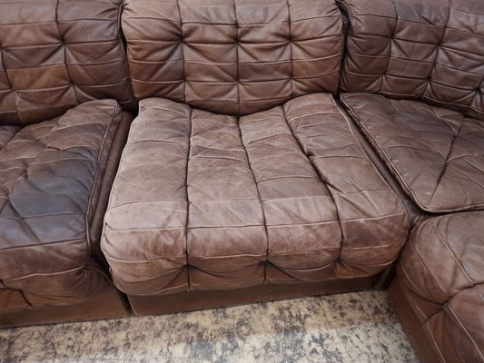 DS 11 Corner Modular Sofa in Brown Leather from de Sede, 1960s, Set of 7-BVM-1765127