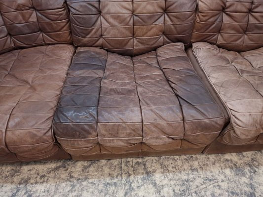 DS 11 Corner Modular Sofa in Brown Leather from de Sede, 1960s, Set of 7-BVM-1765127