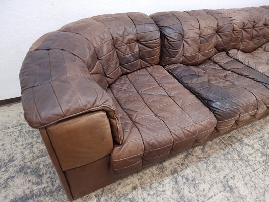 DS 11 Corner Modular Sofa in Brown Leather from de Sede, 1960s, Set of 7-BVM-1765127