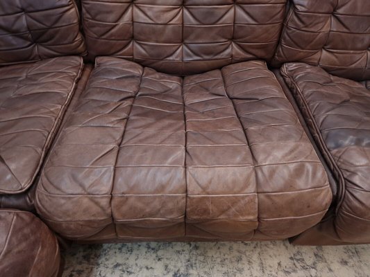 DS 11 Corner Modular Sofa in Brown Leather from de Sede, 1960s, Set of 7-BVM-1765127