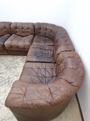 DS 11 Corner Modular Sofa in Brown Leather from de Sede, 1960s, Set of 7-BVM-1765127