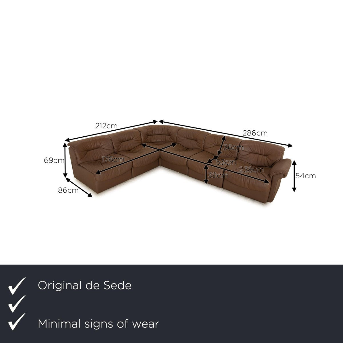 DS 14 Leather Corner Sofa from De Sede