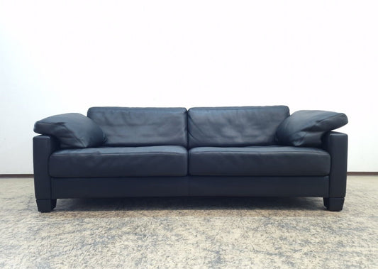 DS 17 Three-Seater Sofa in Black Leather from De Sede, 1971