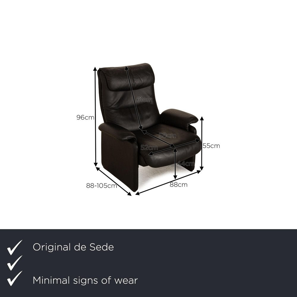 DS 2018 Armchair in Black Leather from De Sede